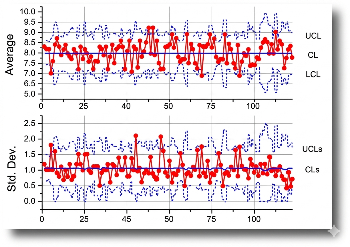 SPC quality control chart